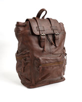 Leather Backpack Travel Laptop Office Bag - Tan